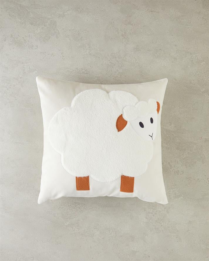 Lam Bebe Dekoratif Kırlent 45x45 cm Ekru