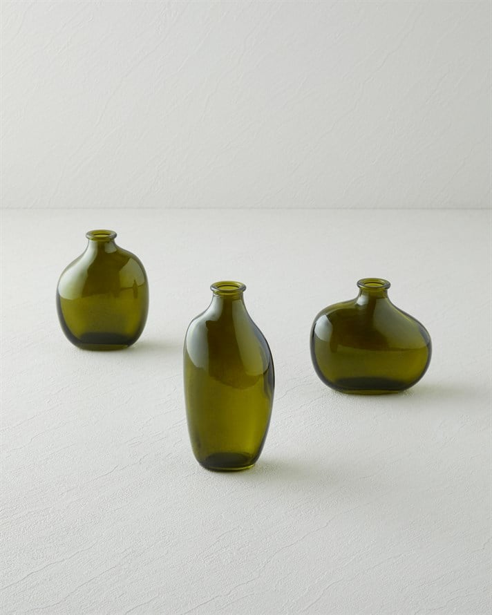 Lavina Cam 3lü Vazo Yeşil