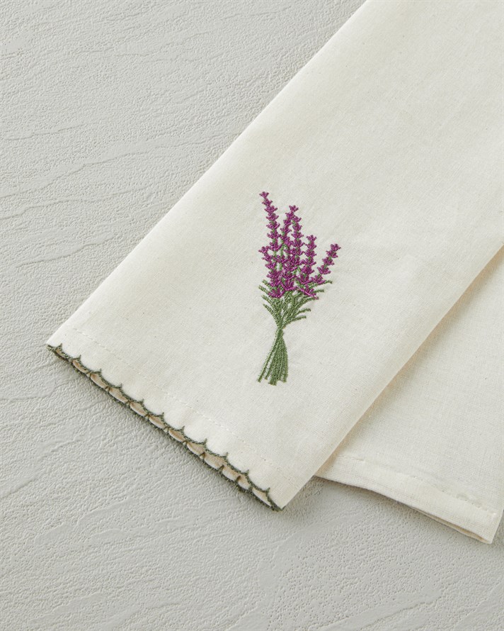 Lavispera Pamuk Polyester Nakışlı Kurulama Bezi 30x50 cm Mor