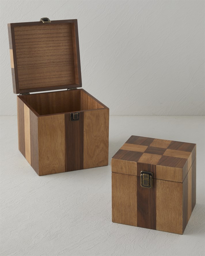 Layna Mdf Dekoratif Kutu 15x15 cm Kahverengi
