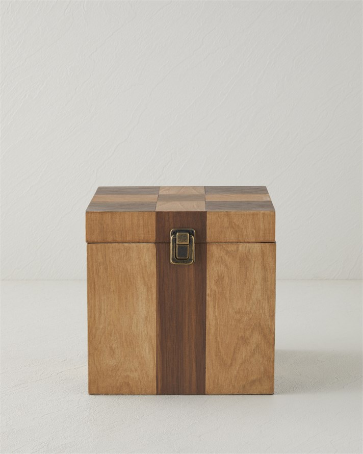Layna Mdf Dekoratif Kutu 19x19 cm Kahverengi