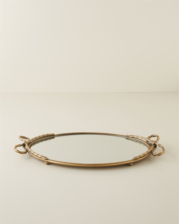 Layna Mdf Dekoratif Tepsi 46 cm Gold