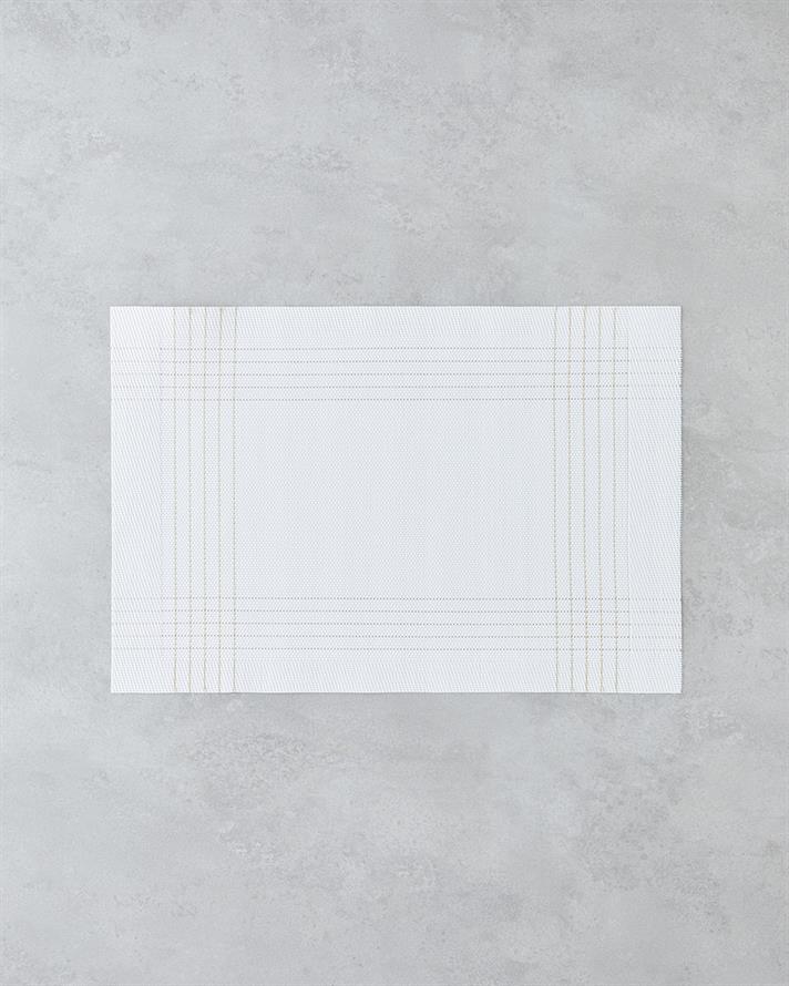 Lea Pvc 4lü Amerikan Servis 30x45 cm Beyaz – Gold