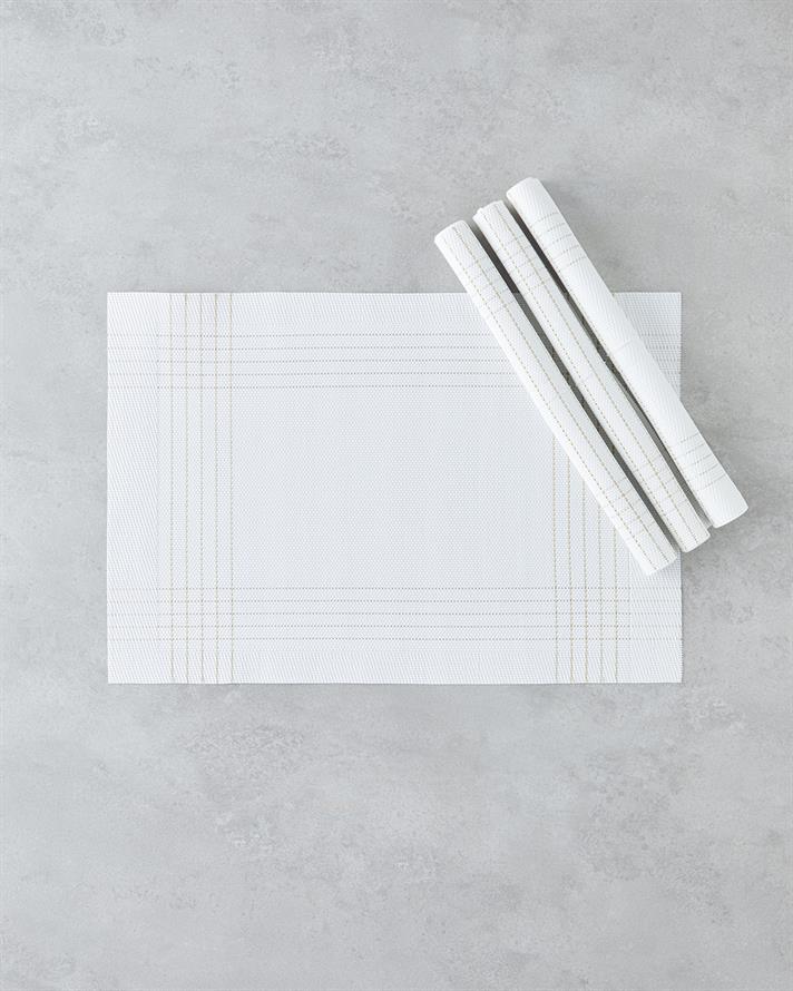 Lea Pvc 4lü Amerikan Servis 30x45 cm Beyaz – Gold