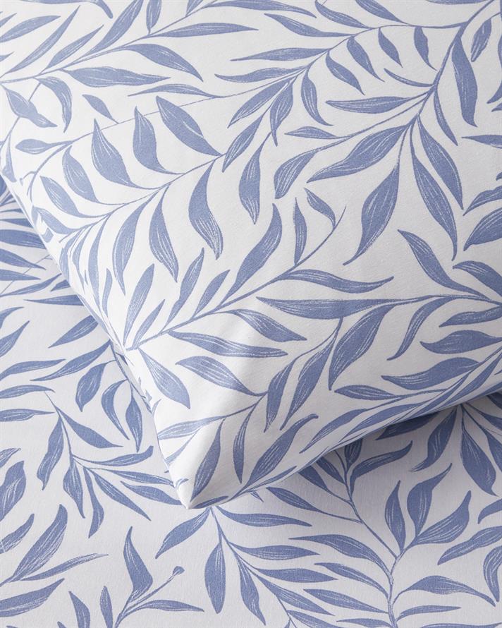 Leaf Dream Kolay Ütülenir Tek Kişilik Çarşaflı Nevresim Takımı 160x220 cm Mavi