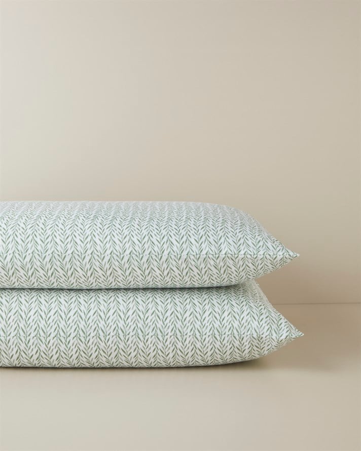 Leafline Kolay Ütülenir 2li Yastık Kılıfı 50x70 cm Yeşil