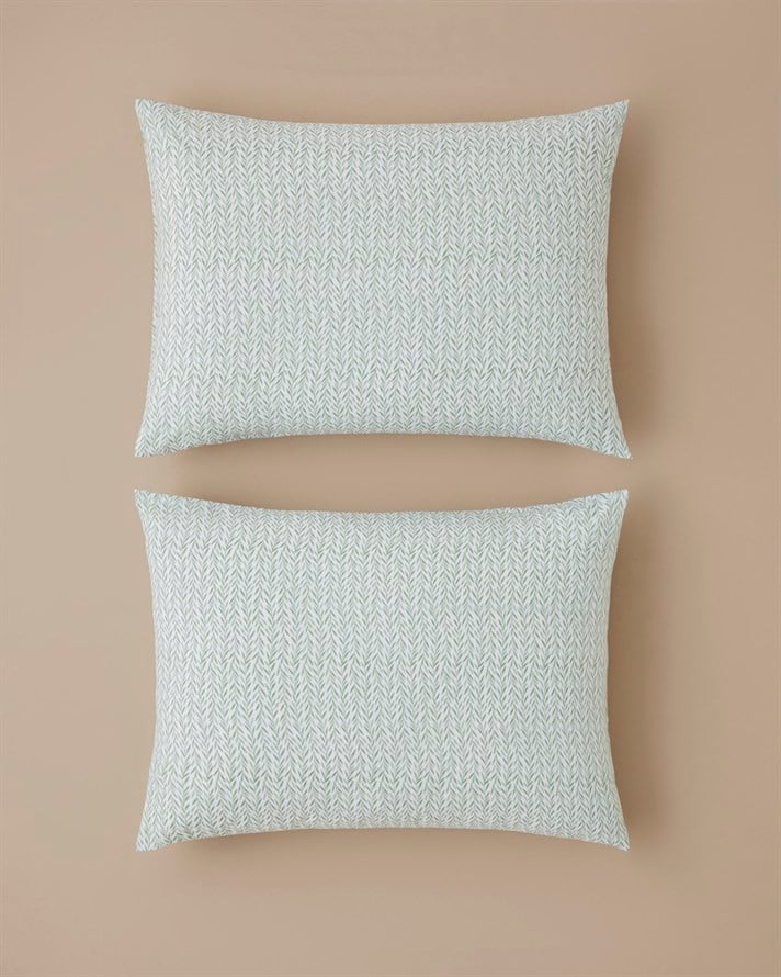 Leafline Kolay Ütülenir 2li Yastık Kılıfı 50x70 cm Yeşil