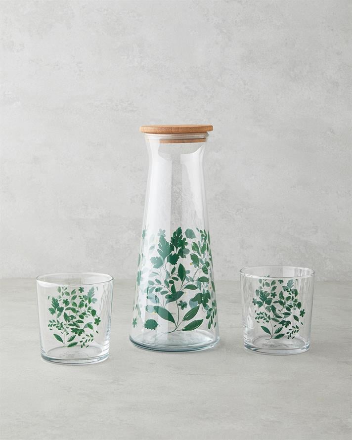 Leafscape Cam 3 Parça Su Takımı 1150 ml + 380 ml Yeşil