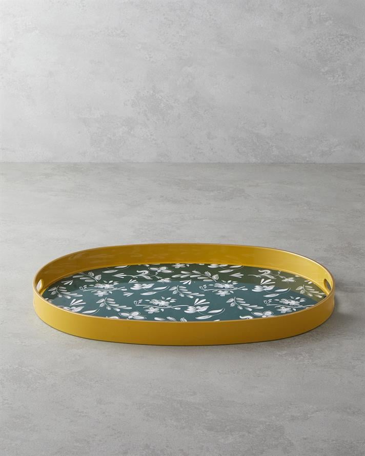 Leafscape PP Tepsi 44x30 cm Beyaz - Yeşil