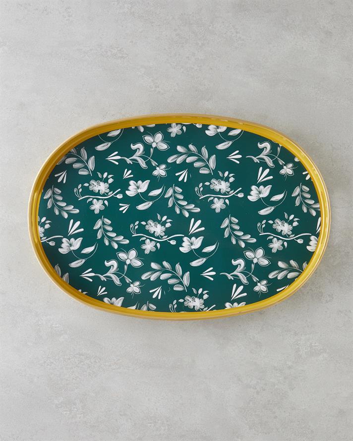 Leafscape PP Tepsi 44x30 cm Beyaz - Yeşil