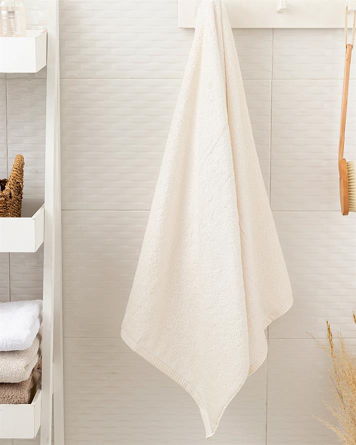 Leafy Bambu Banyo Havlusu Krem