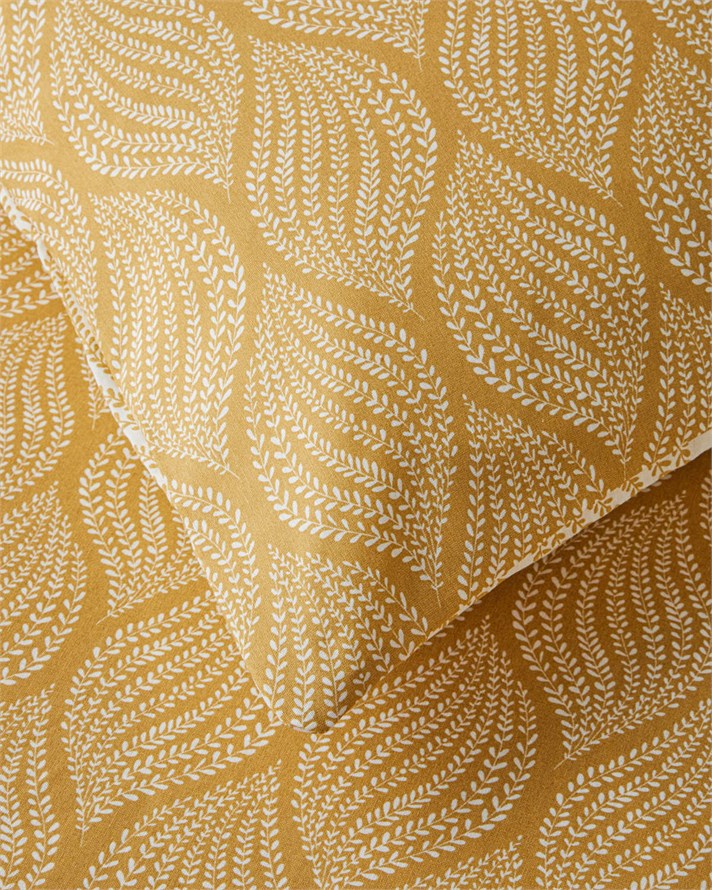Leafy Braid Çift Kişilik Nevresim Takımı 200x220 cm Hardal