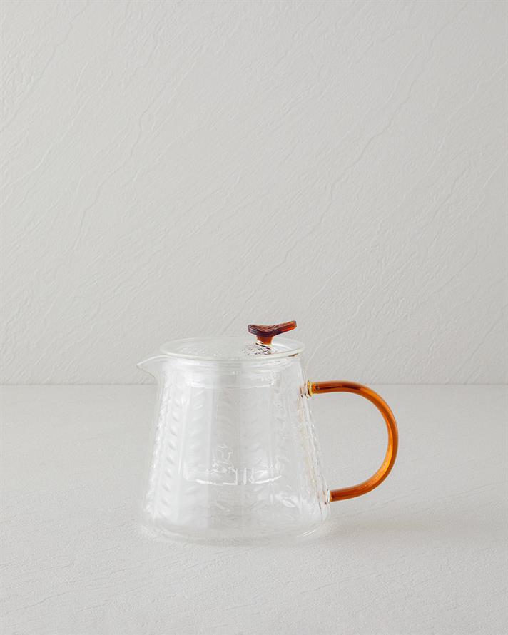 Leafy Cam Demlik 500 ml Amber