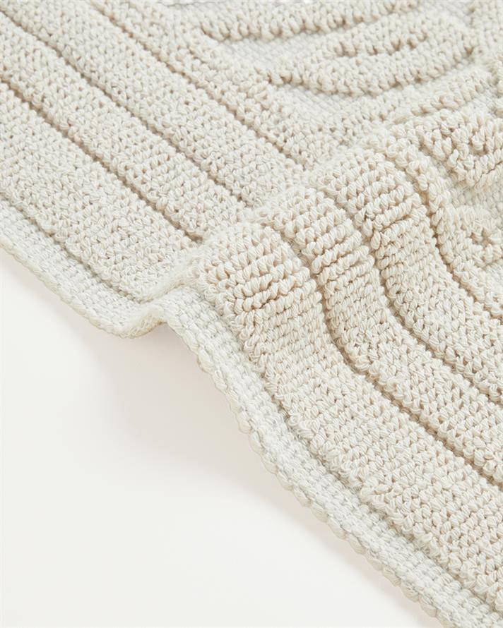 Leafy Pamuklu Bukle Kilim 80x150 cm Krem