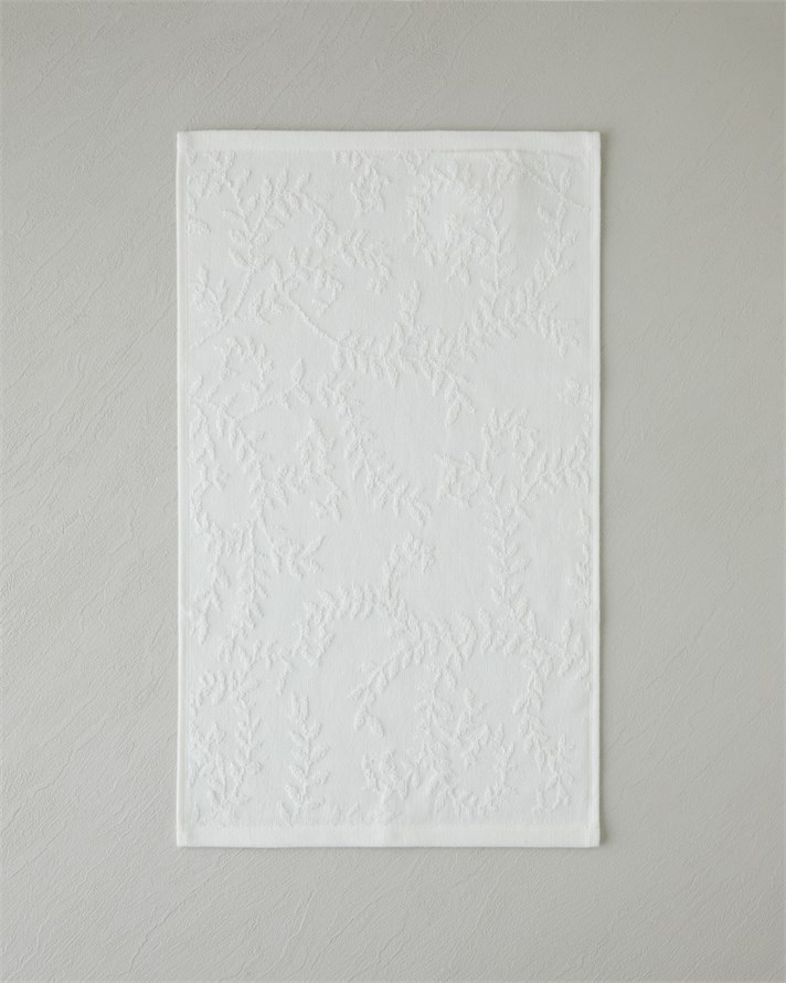 Leafy Touch %100 Pamuk Jakarlı 3lü El Havlusu Seti 30x50 cm Ekru