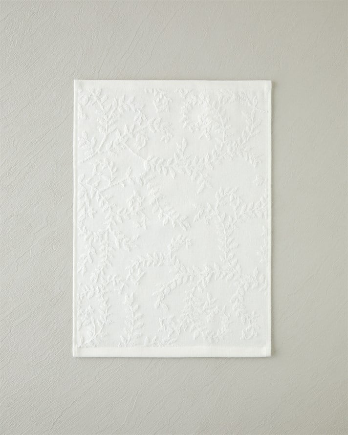 Leafy Touch Pamuk Jakarlı El Havlusu 30x40 cm Ekru