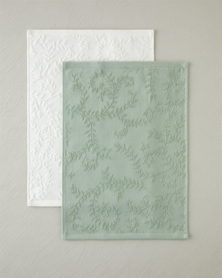 Leafy Touch Pamuk Jakarlı El Havlusu 30x40 cm Ekru