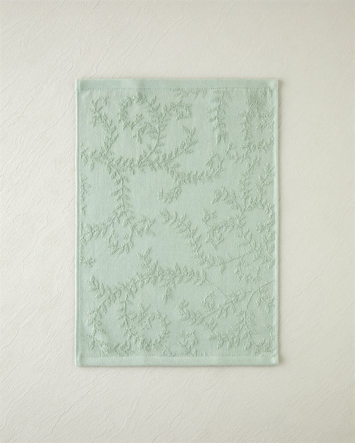 Leafy Touch Pamuk Jakarlı El Havlusu 30x40 cm Yeşil