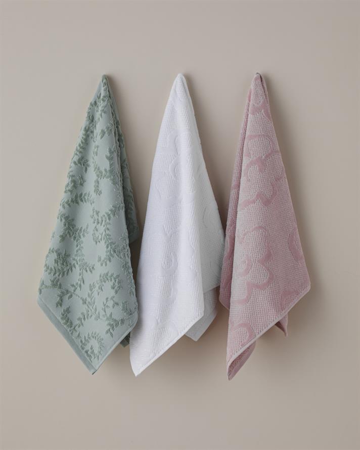 Leafy Touch Pamuk Yüz Havlusu 50x80 cm Açık Yeşil