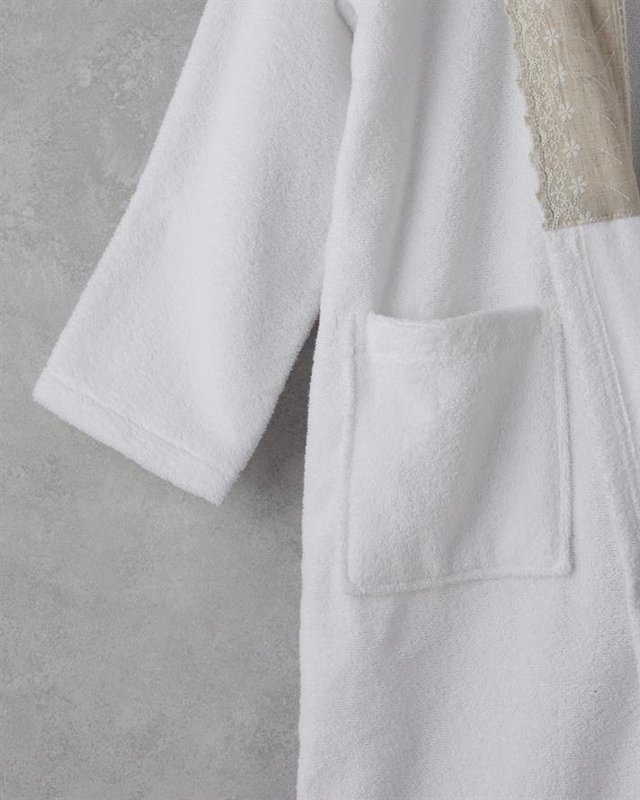 Leggy Pamuklu Bornoz S-M Beyaz