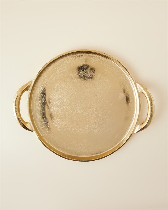 Leila Alüminyum Dekoratif Tepsi 38x33 cm Gold