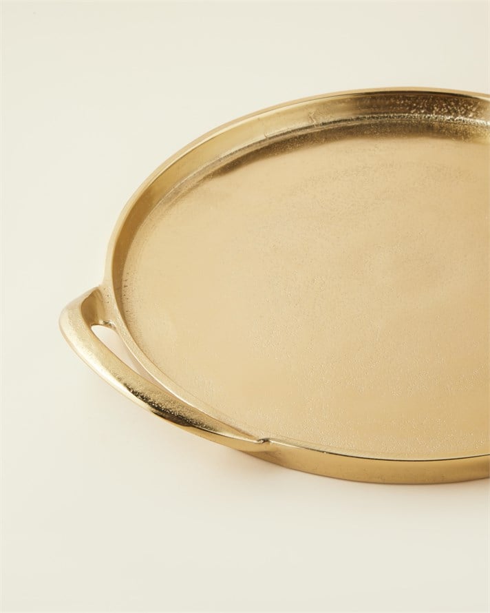 Leila Alüminyum Dekoratif Tepsi 38x33 cm Gold
