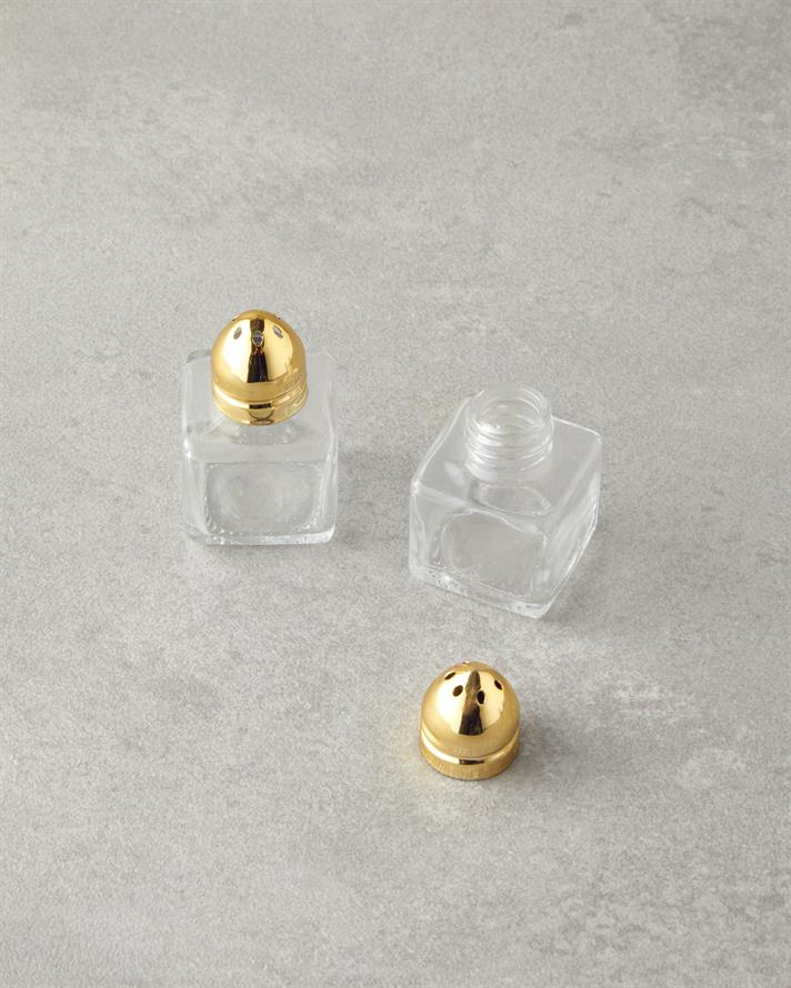Lelia Cam 2li Tuzluk - Biberlik 4x5 cm Gold