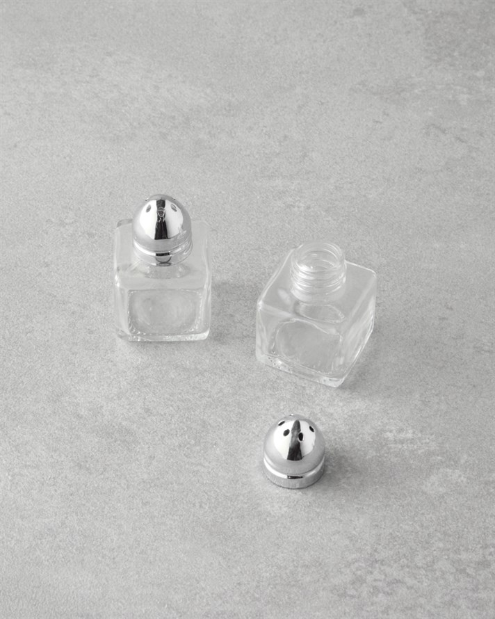 Lelia Cam 2li Tuzluk - Biberlik 4x5 cm Silver