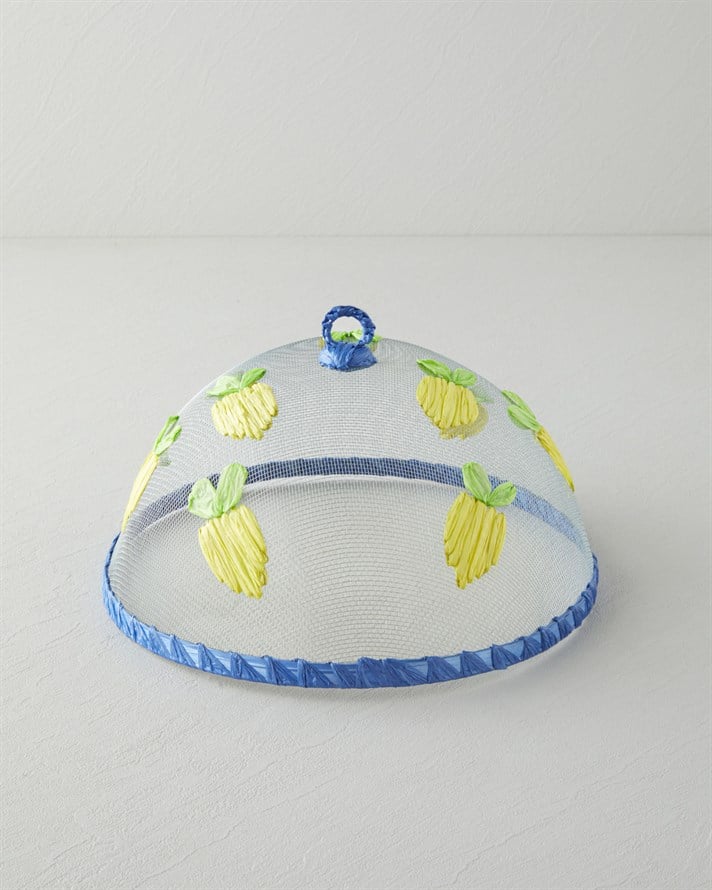 Lemon Bloom Metal Servis Tamamlayıcı 30 cm Sarı-Lacivert