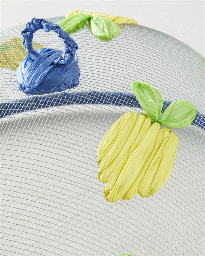 Lemon Bloom Metal Servis Tamamlayıcı 30 cm Sarı-Lacivert