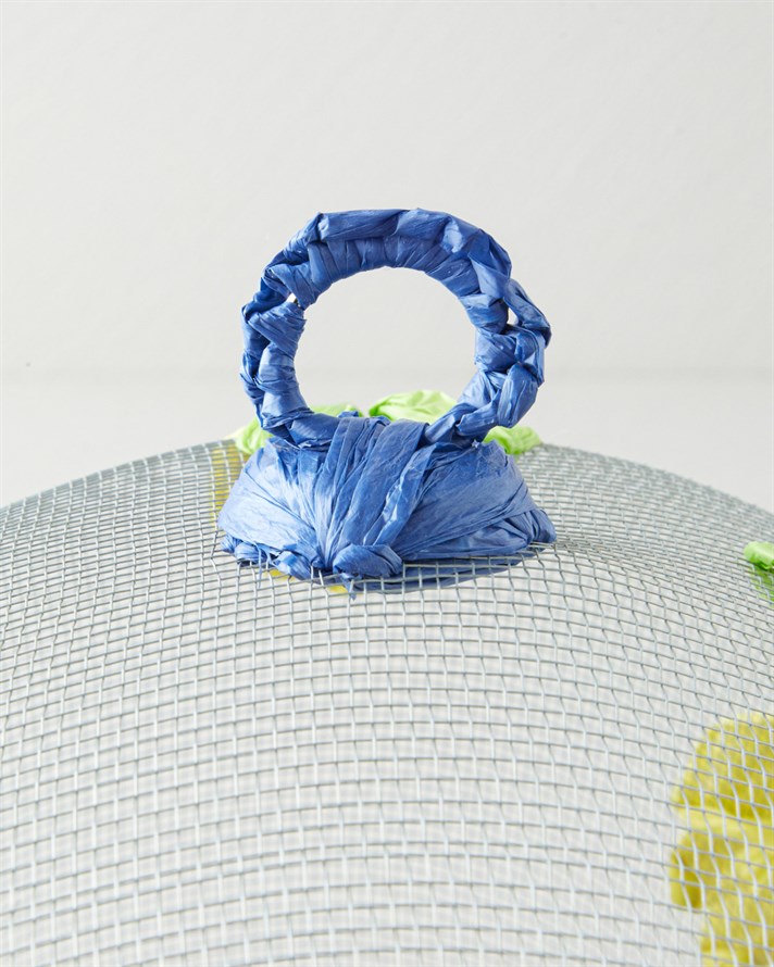 Lemon Bloom Metal Servis Tamamlayıcı 30 cm Sarı-Lacivert