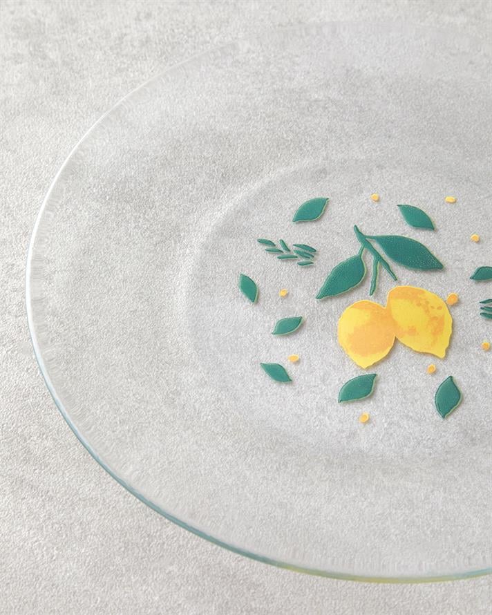 Lemon Cam 4lü Pasta Tabağı 19 cm Sarı-Yeşil