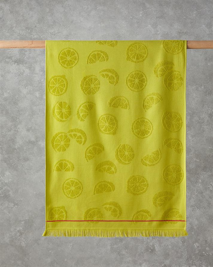 Lemon Garden Pamuklu Plaj Havlusu 70x140 cm Açık Yeşil