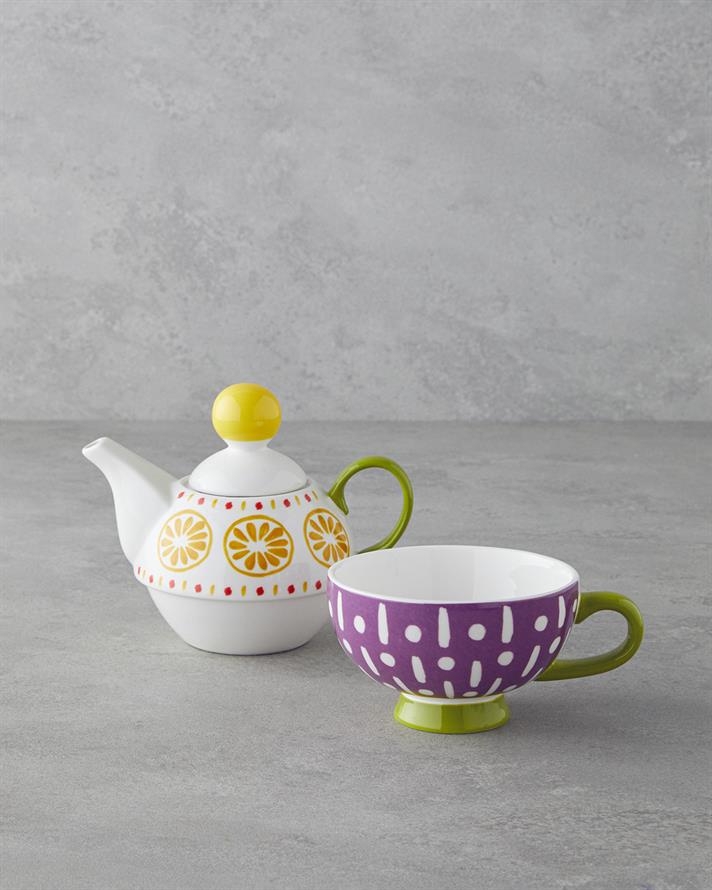 Lemon New Bone China Demlik 400 ml Sarı