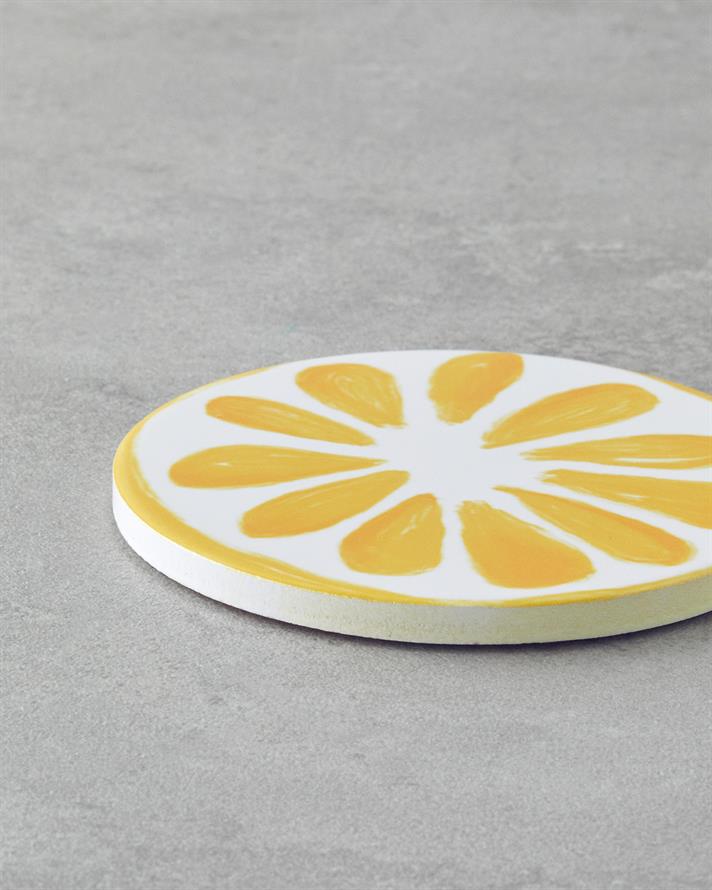 Lemon Seramik Bardak Altlığı 11 cm Sarı