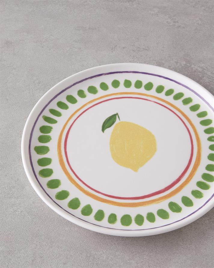 Lemon Seramik Pasta Tabağı 20 cm Renkli