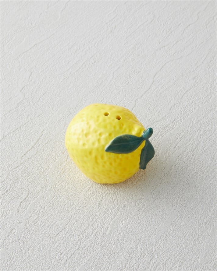 Lemon Stoneware 2li Tuzluk - Biberlik 6,5x5x5,5 cm Sarı