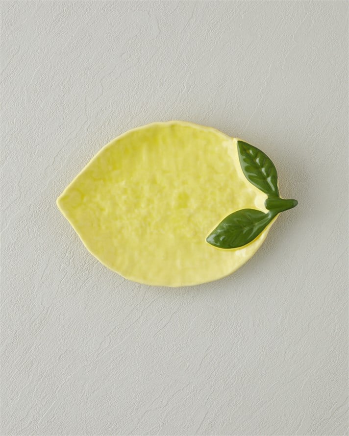 Lemonella Seramik Kayık Tabak 22x15x3 cm Sarı