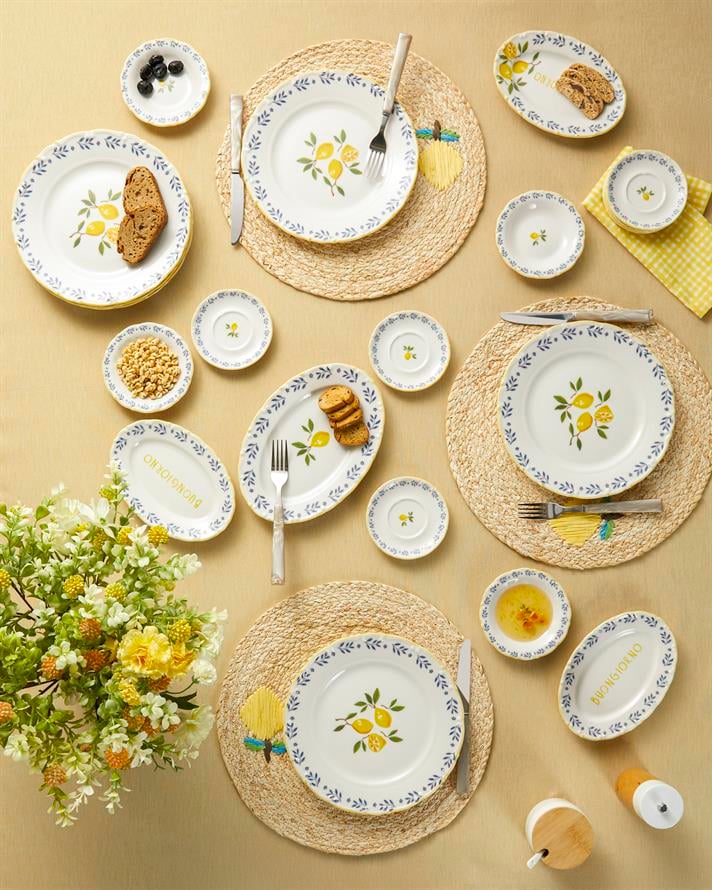Lemony Porselen Kahvaltı Takımı 20 Parça 6 Kişilik Sarı