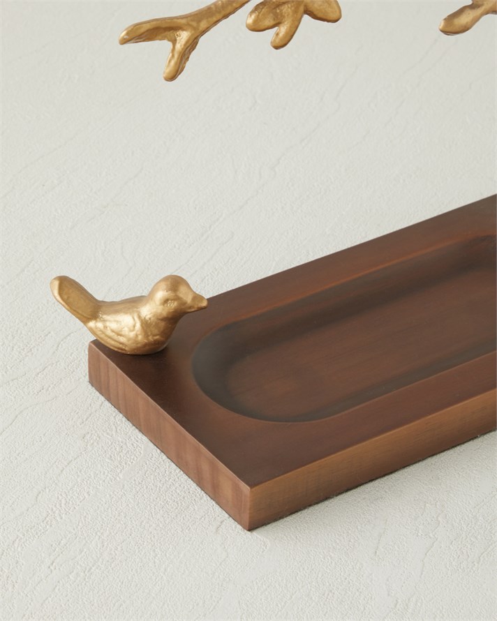 Leora Ahşap-Metal Dekoratif 25x26 cm Kahve – Gold