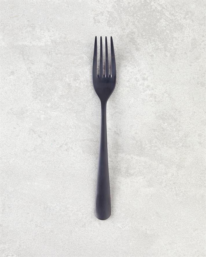 Leptis Paslanmaz Çelik Çatal Kaşık Bıçak Takımı 18 Parça 6 Kişilik Siyah