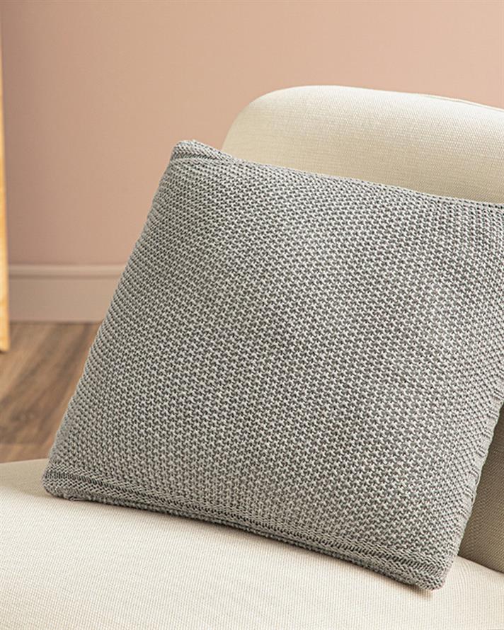 Lerca Triko Kırlent Kılıfı 40x40 cm Gri