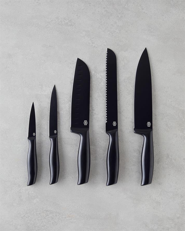 Lexus Paslanmaz Çelik 6 Parça Bıçak 33x30,5x33x24,5x20,5 cm Siyah