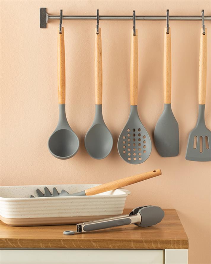 Liana Silikon Spagetti Kaşığı Gri