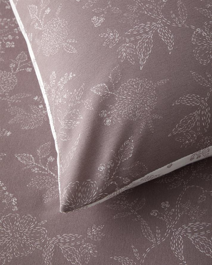 Lilitha Kolay Ütülenir Çift Kişilik Çarşaflı Nevresim Takımı 200x220 cm Açık Mürdüm