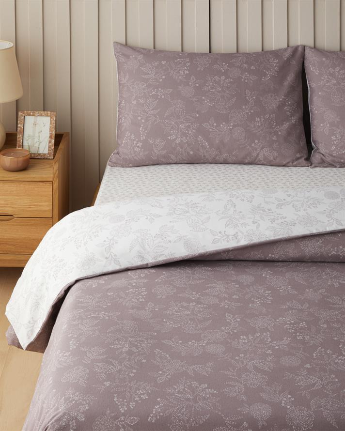 Lilitha Kolay Ütülenir Çift Kişilik Nevresim Takımı 200x220 cm Açık Mürdüm