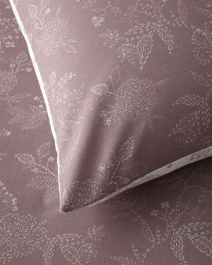 Lilitha Kolay Ütülenir Tek Kişilik Çarşaflı Nevresim Takımı 160x220 cm Açık Mürdüm
