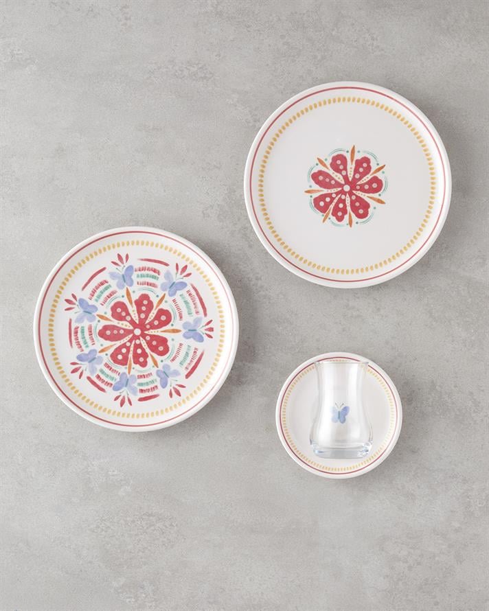 Lily Seramik Pasta Seti 18 Parça 6 Kişilik Renkli