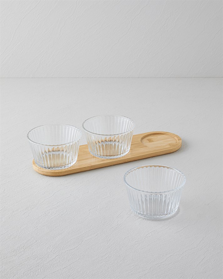 Linea Cam-Bambu 4 Parça Sunumluk 11x6,5 cm Şeffaf