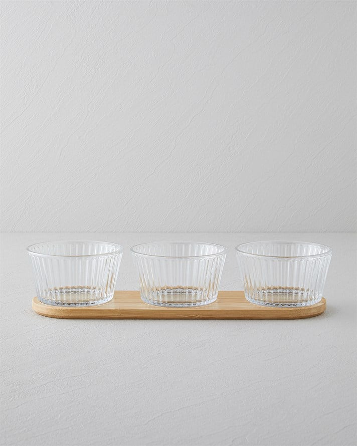 Linea Cam-Bambu 4 Parça Sunumluk 11x6,5 cm Şeffaf
